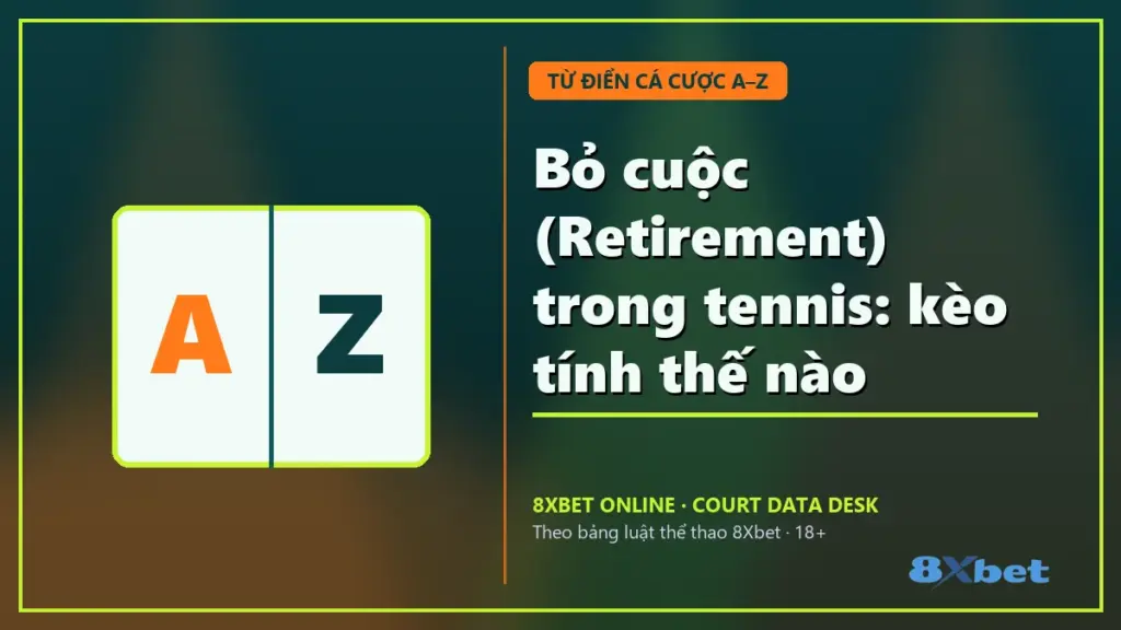Bỏ cuộc (Retirement) trong tennis: kèo tính thế nào – thẻ sân tennis xanh ngọc cam