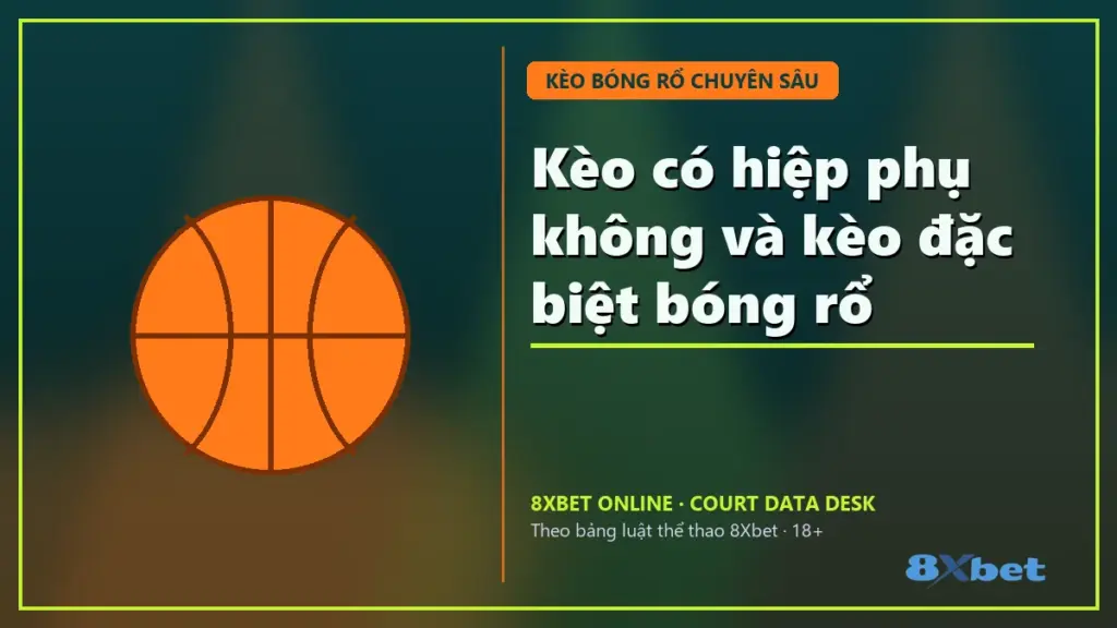 Kèo có hiệp phụ không và kèo đặc biệt bóng rổ trên thẻ sân bóng rổ xanh teal cam